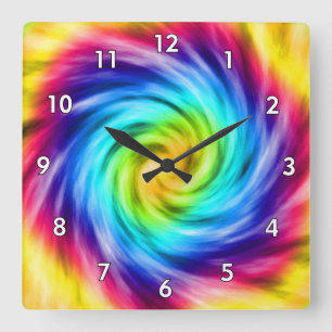 Super Colorful Whirlpool Vierkante Klok