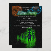 Super Cool Alien et Invitation du parti UFO (Devant / Derrière)