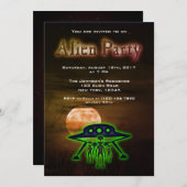 Super Cool Alien et Invitation du parti UFO (Devant / Derrière)