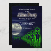 Super Cool Alien et Invitation du parti UFO (Devant / Derrière)