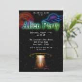 Super Cool Alien & UFO Invitation (Debout devant)