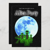 Super Cool Alien & UFO Invitation (Devant / Derrière)