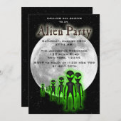 Super Cool Alien & UFO Invitation (Devant / Derrière)