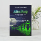 Super Cool Alien & UFO Invitation (Debout devant)