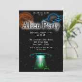 Super Cool Alien & UFO Invitation (Debout devant)