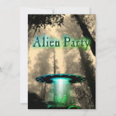 Super Cool Alien & UFO Party nodigt uit Kaart (Voorkant)