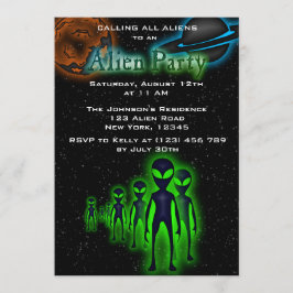 Super Cool Alien & UFO Party nodigt uit Kaart