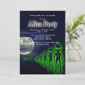 Super Cool Alien & UFO Party nodigt uit Kaart (Staand voorkant)