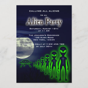 Super Cool Alien & UFO Party nodigt uit Kaart