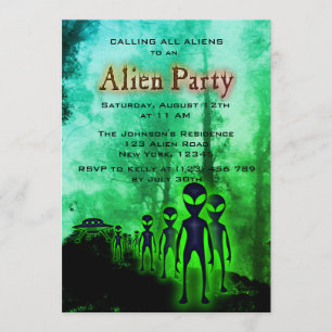 Super Cool Alien & UFO Party nodigt uit Kaart
