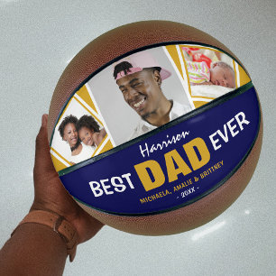 Super Cool 'BESTE PAPA OOIT' Foto en naam Basketbal