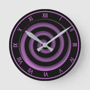 Super Cool Black en Orchid Spiral Wall Clock Ronde Klok