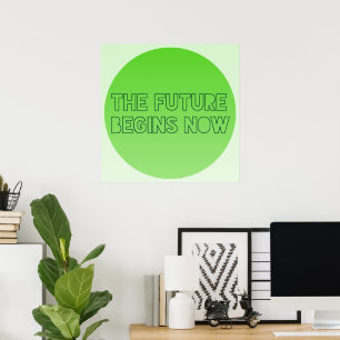 Super Cool Green Future Quote Typografie Poster