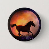Super Cool Horse and Moon Fantasy Button (Voorkant)