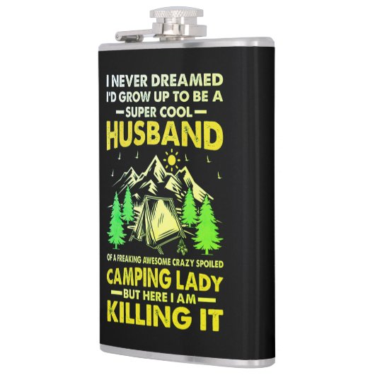 Super Cool Husband van Camping Lady Funny Camper Heupfles (Links)