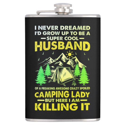 Super Cool Husband van Camping Lady Funny Camper Heupfles (Voorkant)