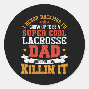 Super Cool Lacrosse Papa Grappig Lacrosse Vader Gi Ronde Sticker