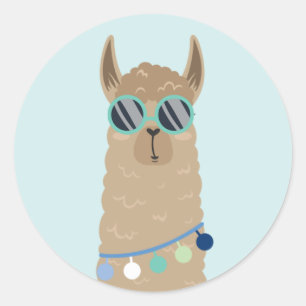 Super Cool Llama Ronde Sticker