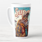 Super cool! Pap! Digitale kunst Latte Mok (Linkerhoek)