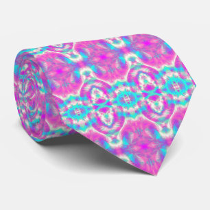 Super Cool Pink en Blue Abstract Pattern Stropdas