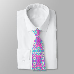 Super Cool Pink en Blue Abstract Pattern Stropdas