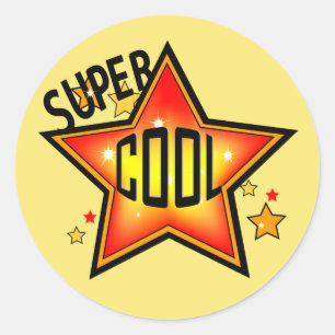 Super Cool Shinning Star-onderscheidingsteken Ronde Sticker