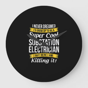 Super Cool Substation Electricia Funny Gift Grote Klok