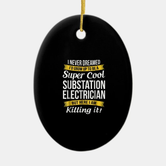 Super Cool Substation Electricia Funny Gift Keramisch Ornament (Voorkant)