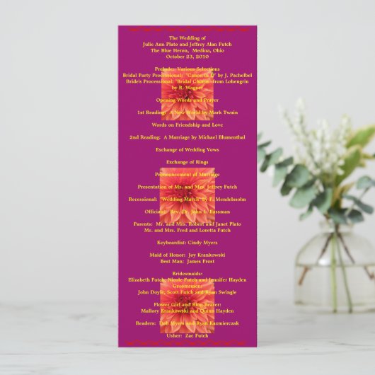 Super Cool Wedding-programma Programma (Staand voorkant)