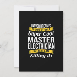 Super Coole Master Elektricien Grappig Cadeau Notitiekaartje