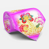 super cravate de palmier rose psychédélique (Roulé)