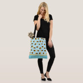 Super Cute Bee Pattern Personaliseert Canvas tas (Op model)