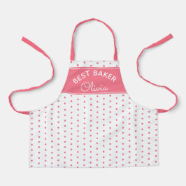 Super Cute Best Baker Pink Polka Dot Girly Baking Schort