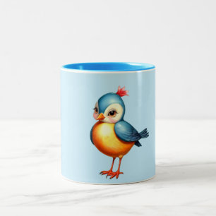 Super Cute Blauwe Vogel Mok