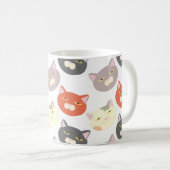 Super Cute Cat Cartoon Fun Pattern Koffiemok (Voorkant rechts)