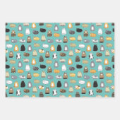 Super Cute Cat Pattern, kies uw kleuren Inpakpapier Vel (Voorkant)