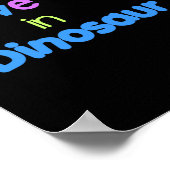 SUPER CUTE Dinosaure Poster BLACK RAWR small (Coin)