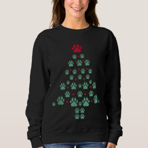 Super Cute Dog Paws Foot Print Kerstboom Dog Trui