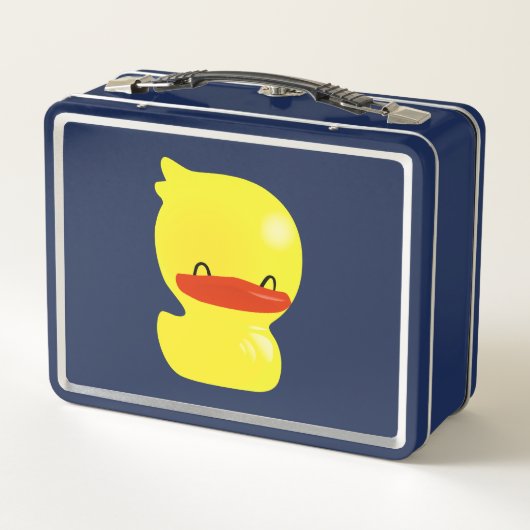 Super Cute Ducky Dark Blue Metal Box (Achterkant)
