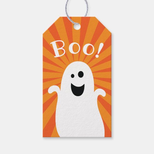 Super Cute Funny Ghost Boo Kinder Halloween Party Cadeaulabel (Voorkant)