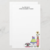 Super Cute Girly Stationery Briefpapier (Voorkant / Achterkant)