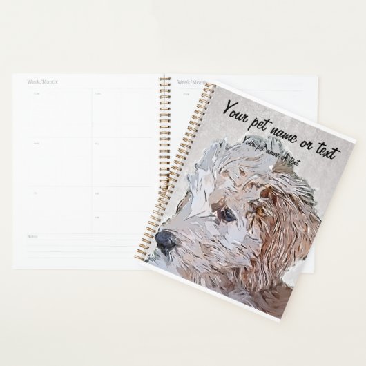 Super Cute Goldendoodle Puppy Dog Planner (Display)