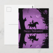 Super Cute Happy Halloween Witch en Unicorn Postc Briefkaart (Voorkant / Achterkant)