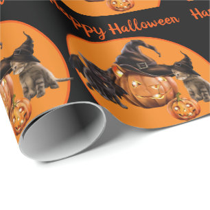 Super Cute Kat Bat & Halloween Gift Cadeaupapier