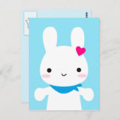 Super Cute Kawaii Bunny Briefkaart (Voorkant / Achterkant)