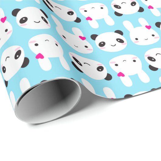 Super Cute Kawaii Bunny en Panda Cadeaupapier (Rol Hoek)