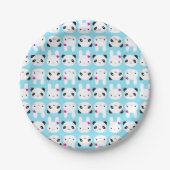 Super Cute Kawaii Bunny en Panda Papieren Bordje (Voorkant)