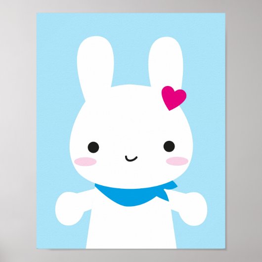 Super Cute Kawaii Bunny Poster (Voorkant)