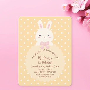 Super Cute Kawaii Konijn Kinderverjaardag Kaart