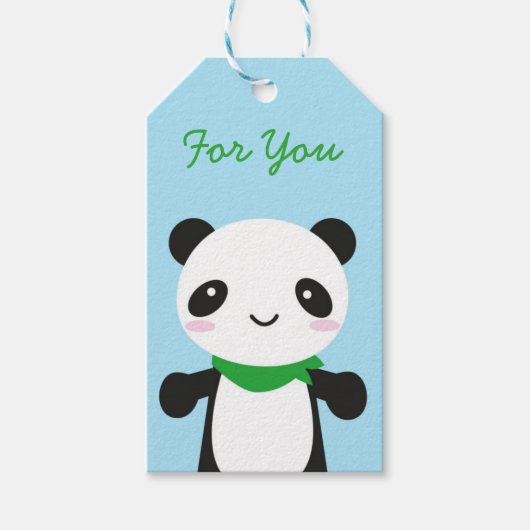 Super Cute Kawaii Panda Cadeaulabel (Voorkant)